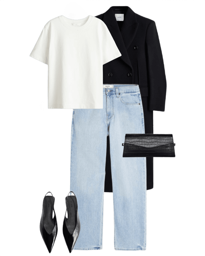 White + Black + Denim