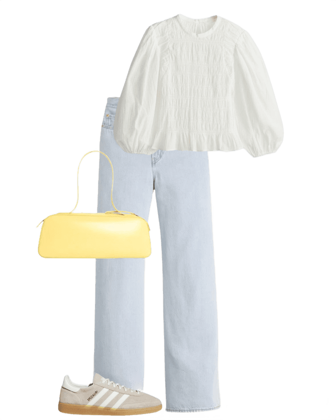 White + Denim + Yellow